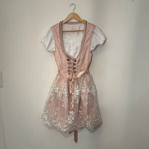 Pink Sound Of Music Austrian German Dirndl Dress Size 10